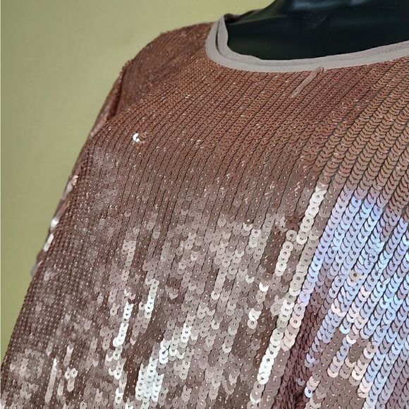 AS by DF Rose Gold Sequined Top - Picture 4 of 7